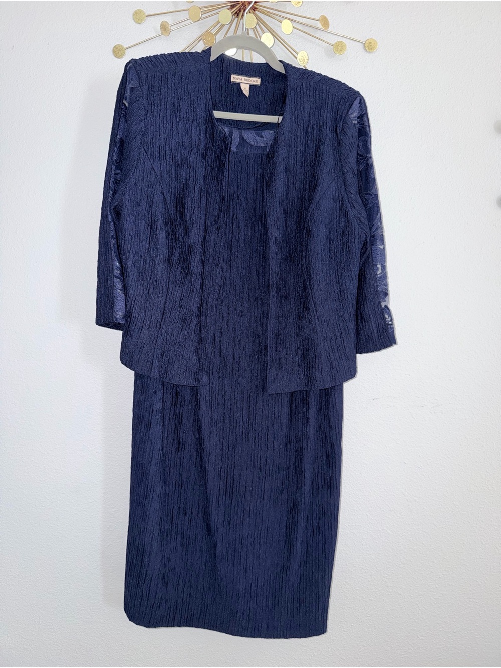 Lace-Trim Navy Dress by Alex Evenings  (Wedding Guest, Mother of Bride/Groom)